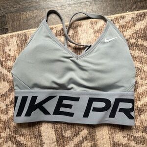 Nike Women's Gray Sports Bra with Black Band